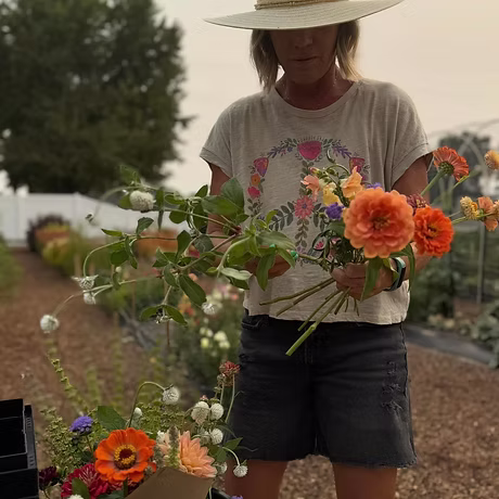 Liz at the farm.